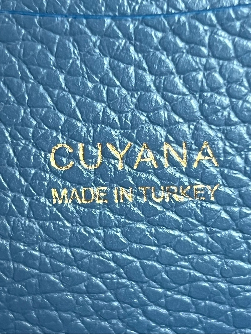 Cuyana Classic Easy Zipper Tote Rare Indigo Blue Italian Pebbled Leather Large - Picture 5 of 15